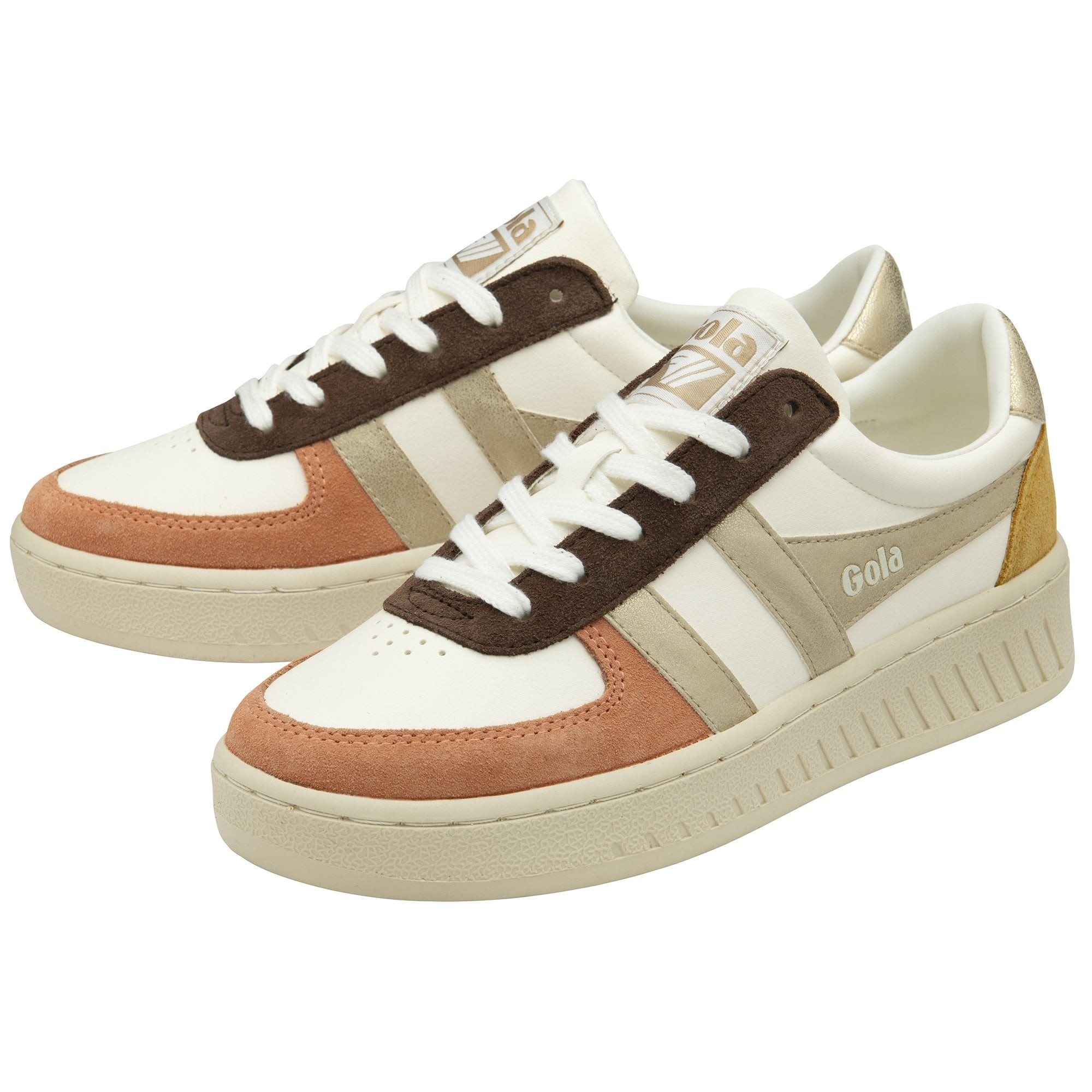 GRANDSLAM QUADRANT TRAINER OFF WHITE/TERRACOTTA/GOLD/MUSTARD
