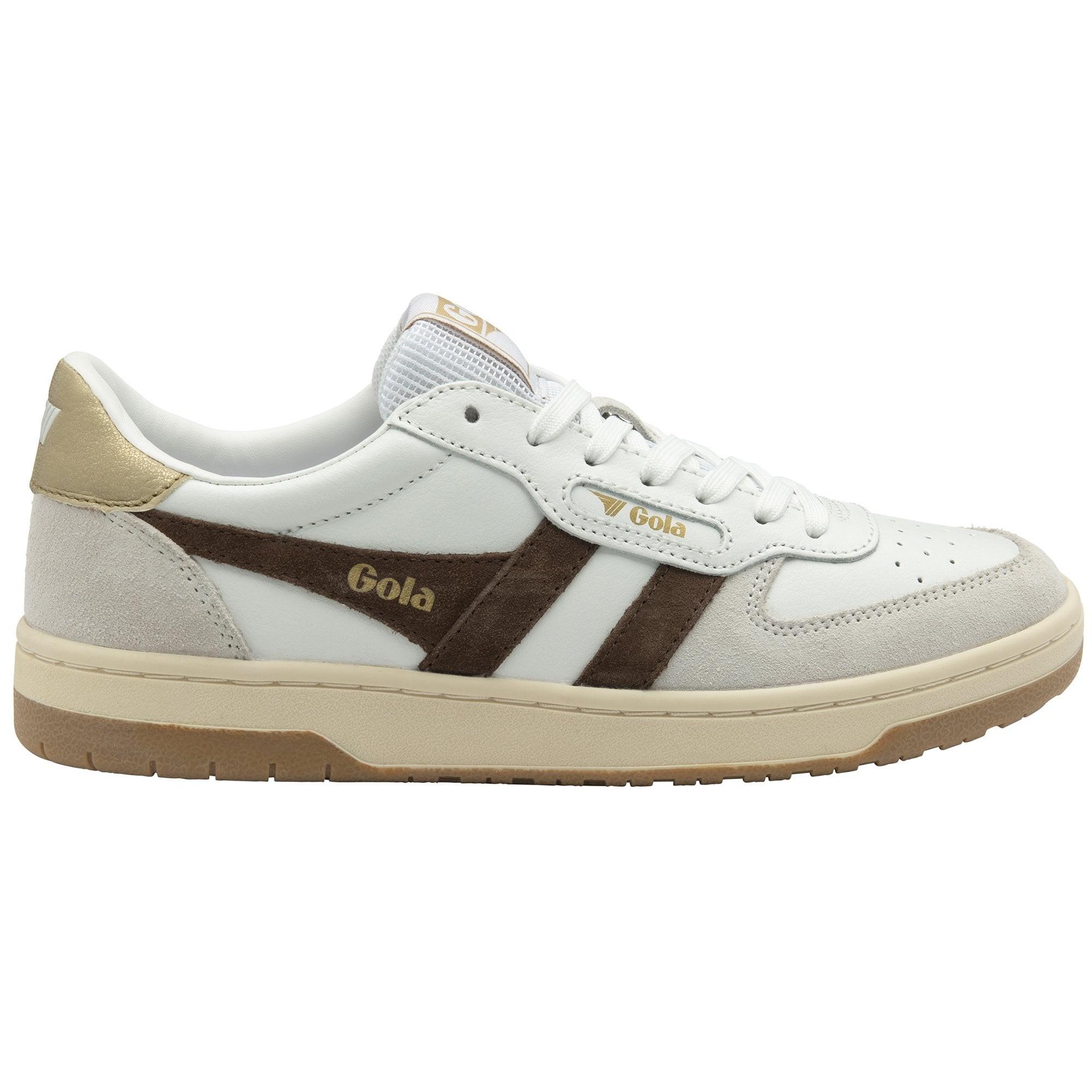 HAWK TRAINER WHITE/DARK BROWN/GOLD