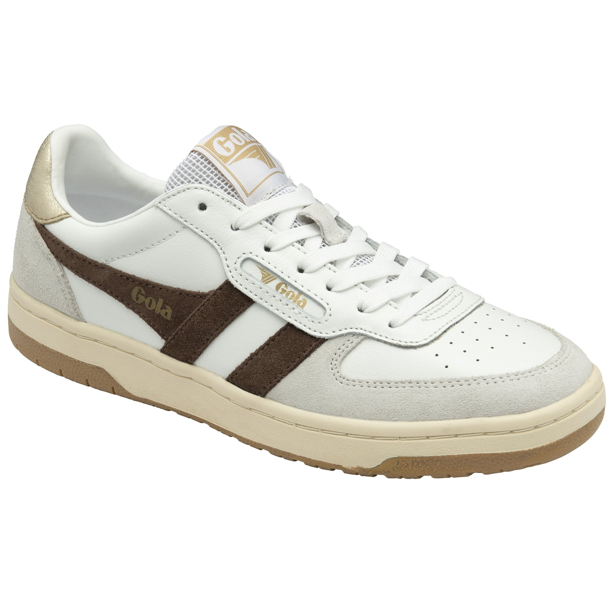 HAWK TRAINER WHITE/DARK BROWN/GOLD