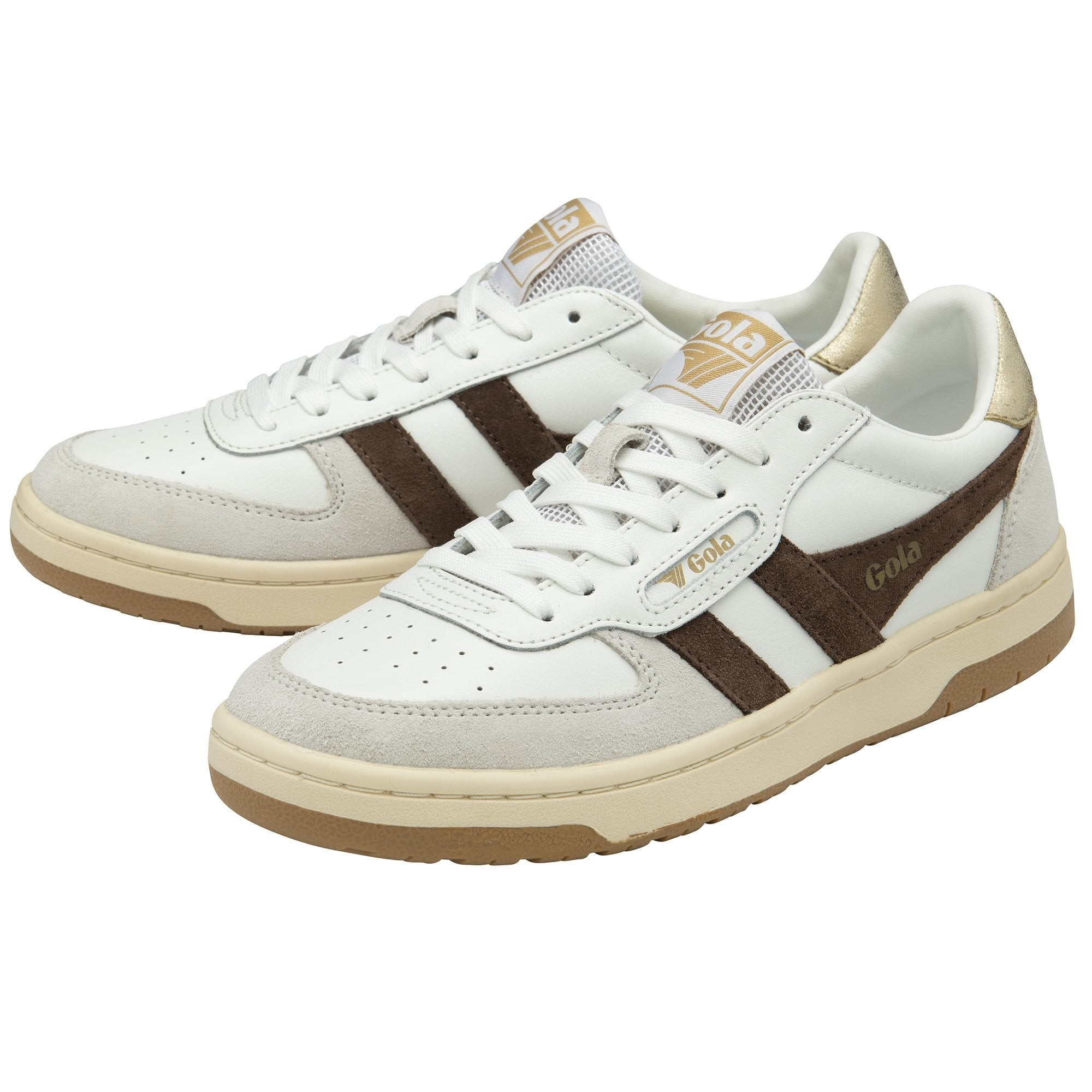 HAWK TRAINER WHITE/DARK BROWN/GOLD