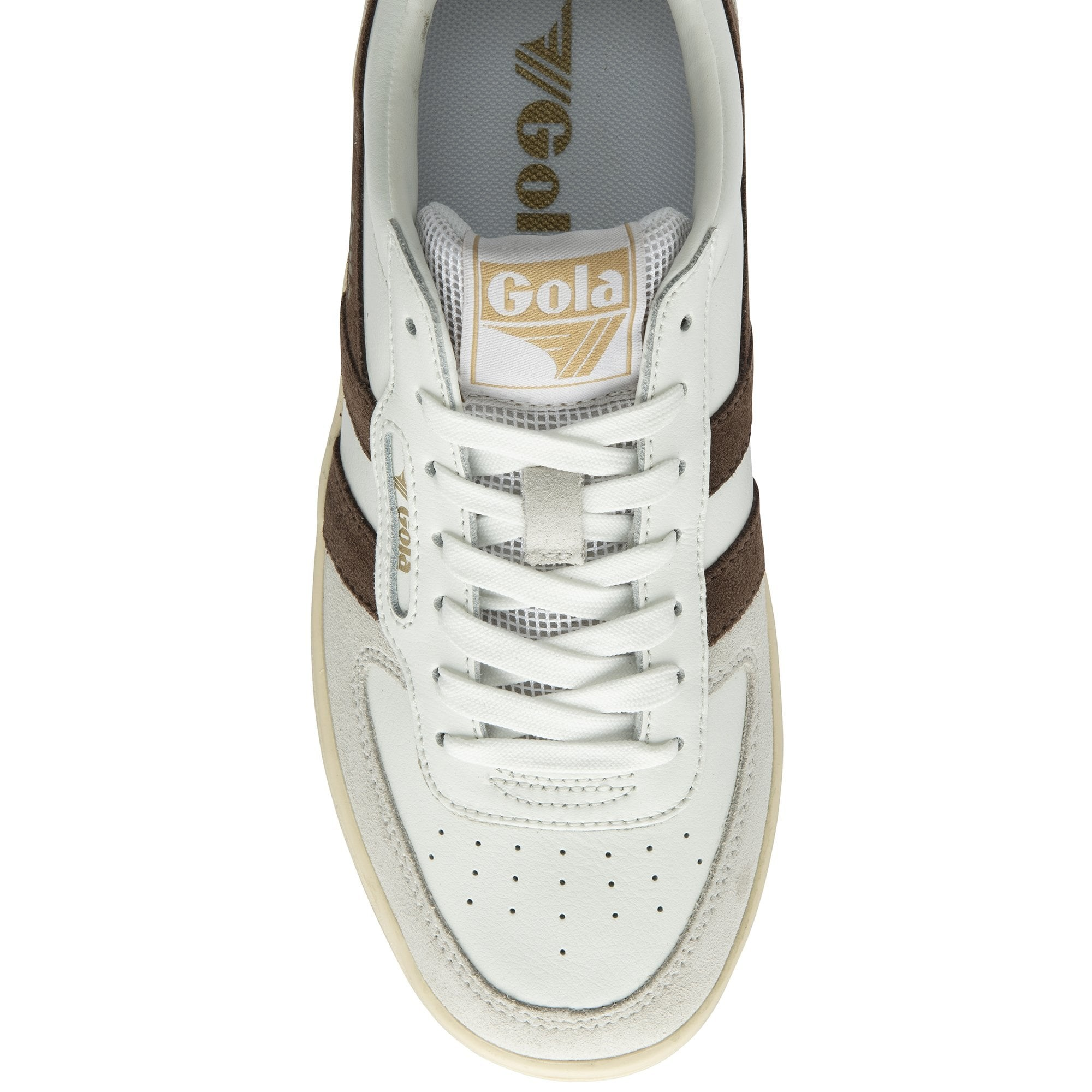 HAWK TRAINER WHITE/DARK BROWN/GOLD