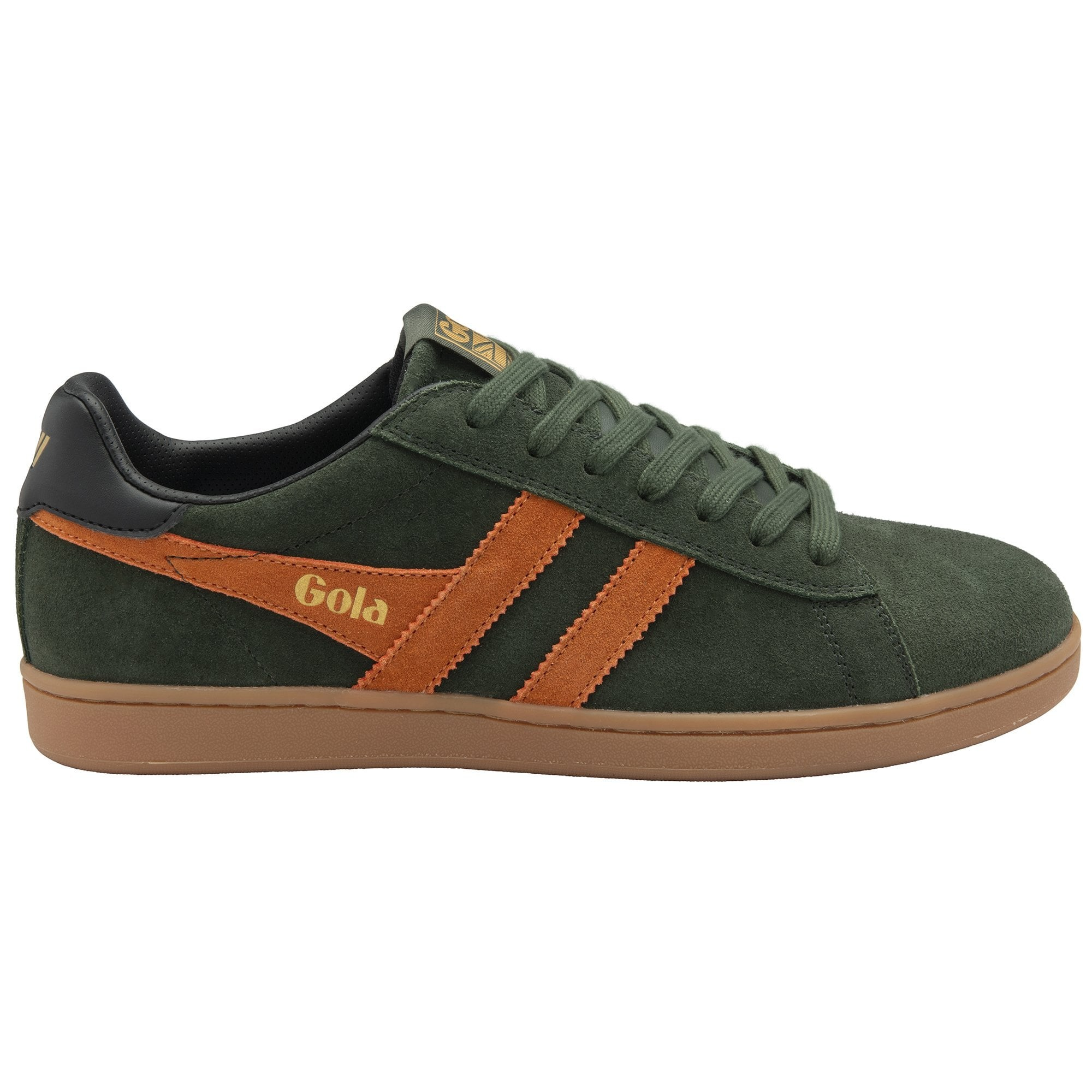 EQUIPE II SUEDE TRAINER DARK KHAKI/MOODY ORANGE/BLACK