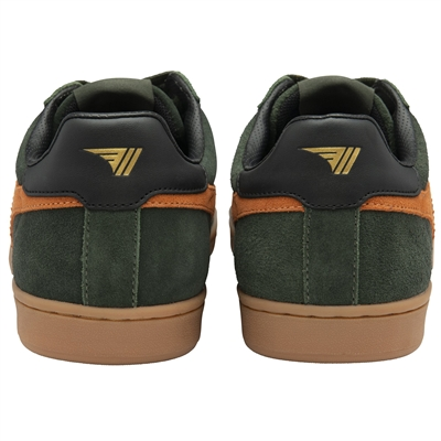 EQUIPE II SUEDE TRAINER DARK KHAKI/MOODY ORANGE/BLACK
