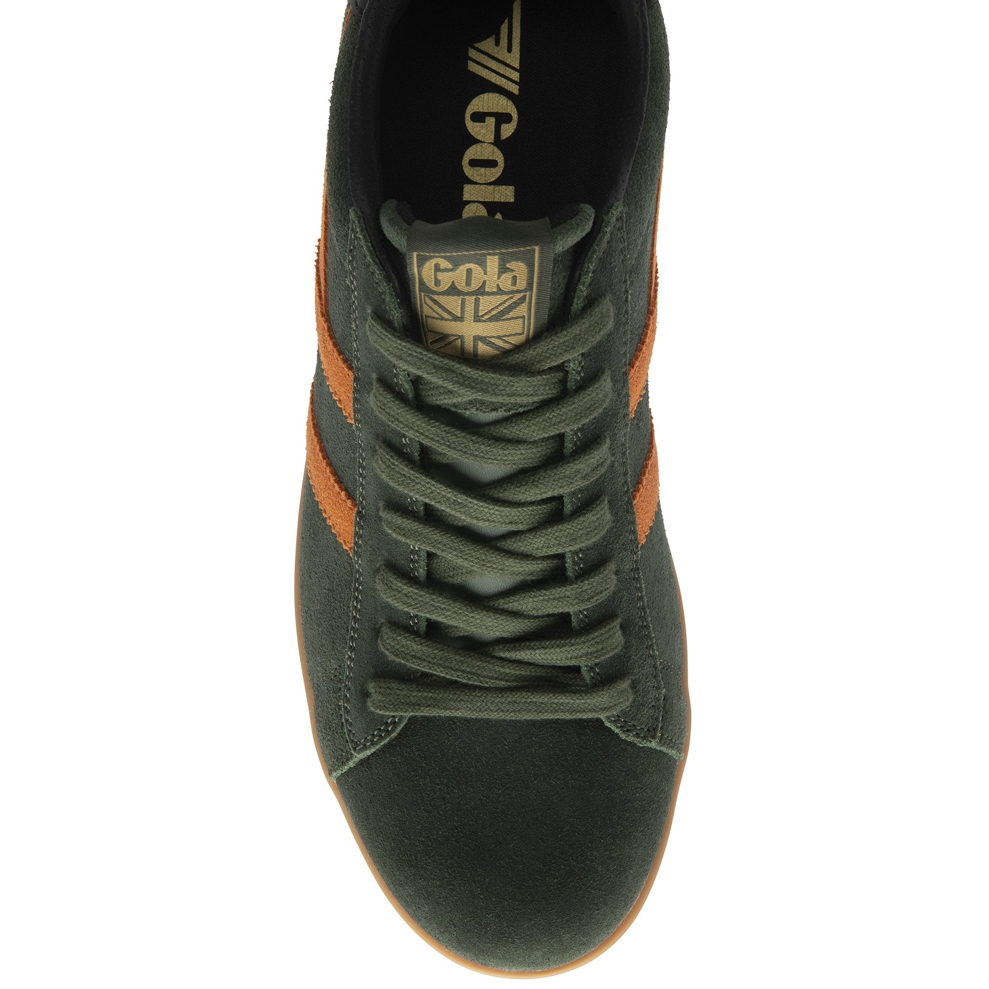 EQUIPE II SUEDE TRAINER DARK KHAKI/MOODY ORANGE/BLACK
