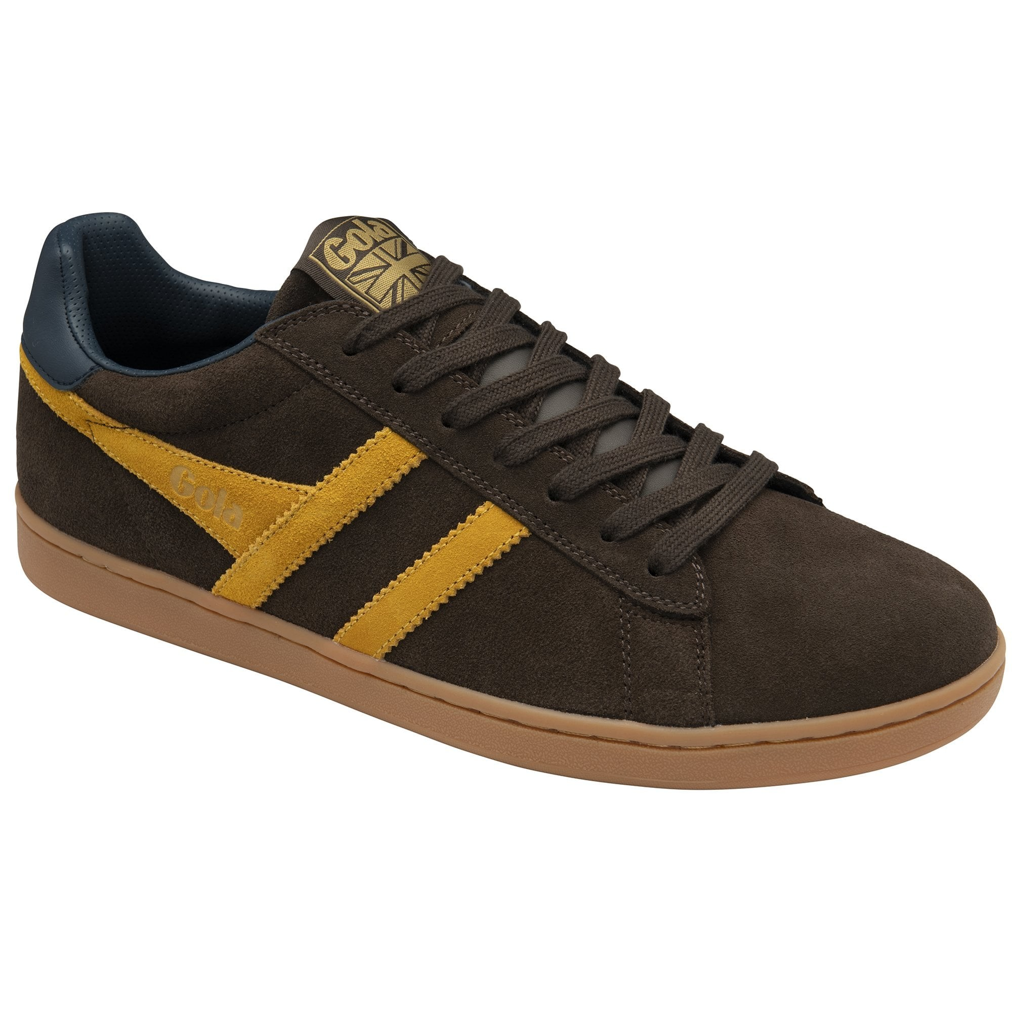 EQUIPE II SUEDE TRAINER DARK BROWN/SUN/NAVY