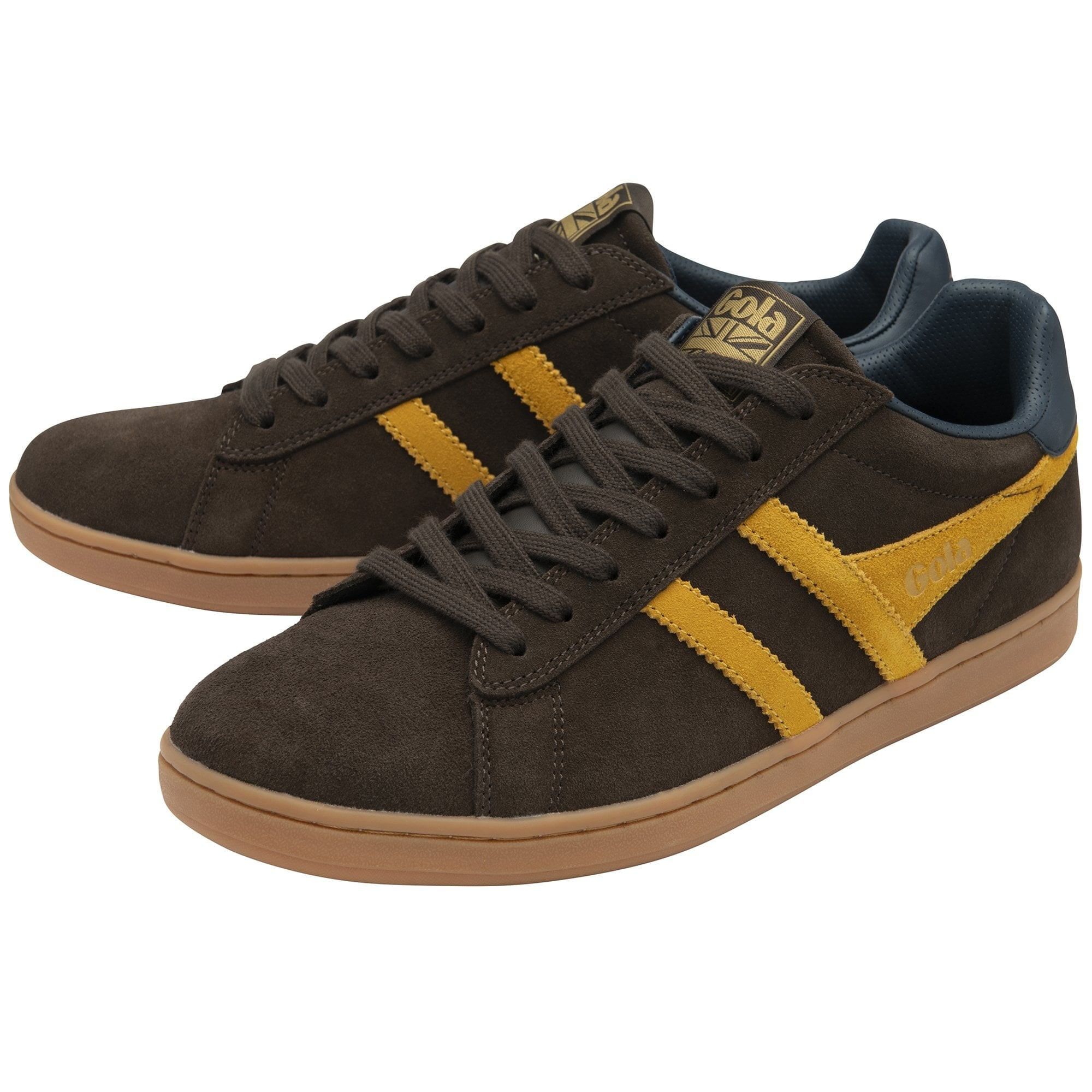 EQUIPE II SUEDE TRAINER DARK BROWN/SUN/NAVY