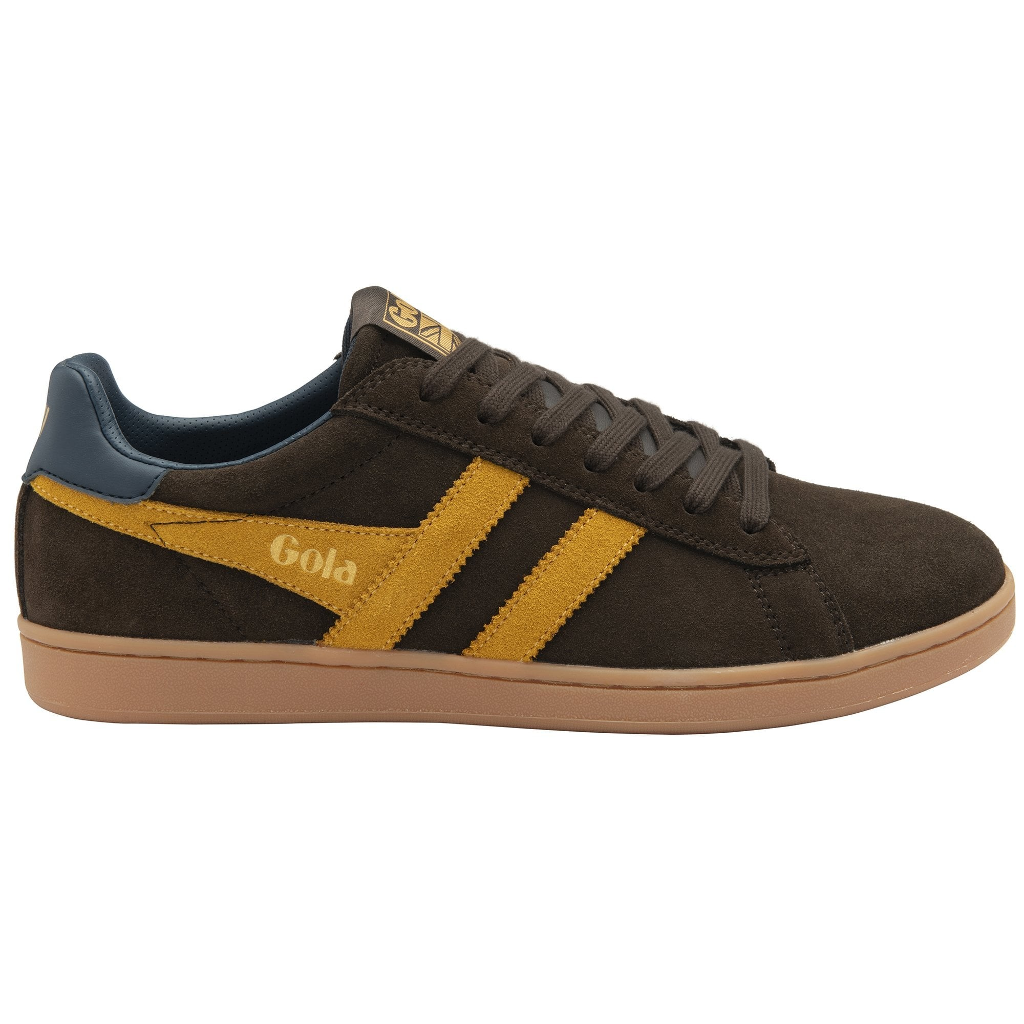 EQUIPE II SUEDE TRAINER DARK BROWN/SUN/NAVY