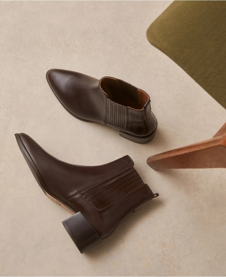 Bottines n°408 - Cuir - Ebène