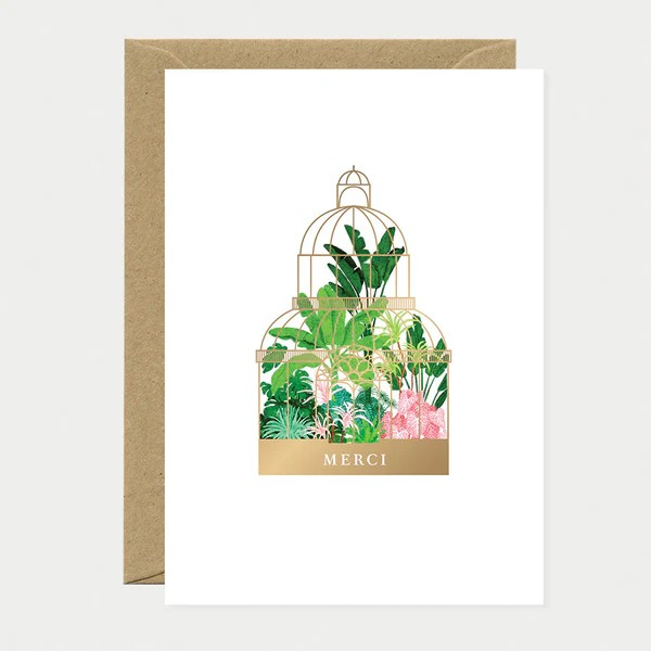 Carte de voeux - Merci green house - Dorure