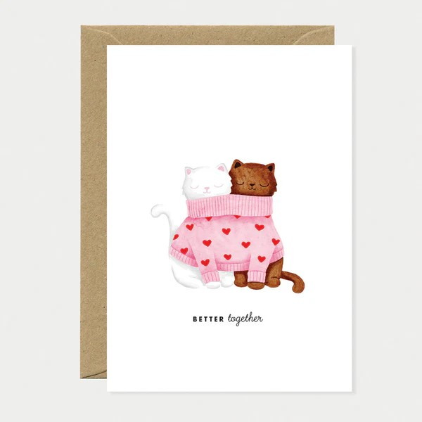Carte de voeux - Better together cats