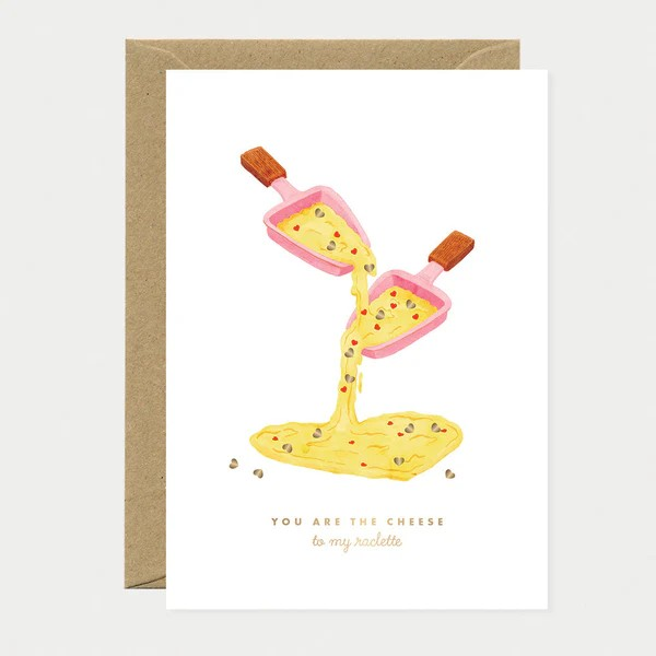 Carte de voeux - Cheese to my raclette - Dorure