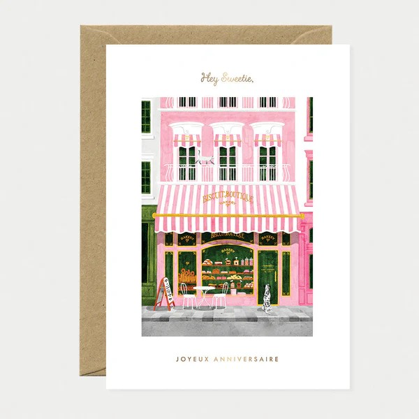 Carte d'anniversaire - bakery - Dorure