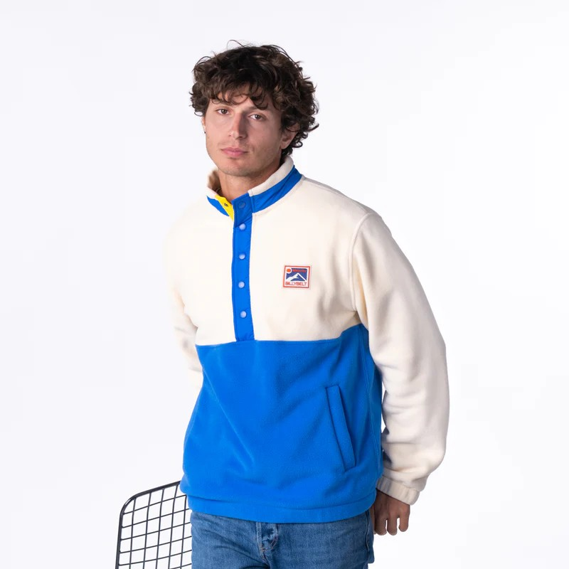 Sweat polaire - Blanc et bleu
