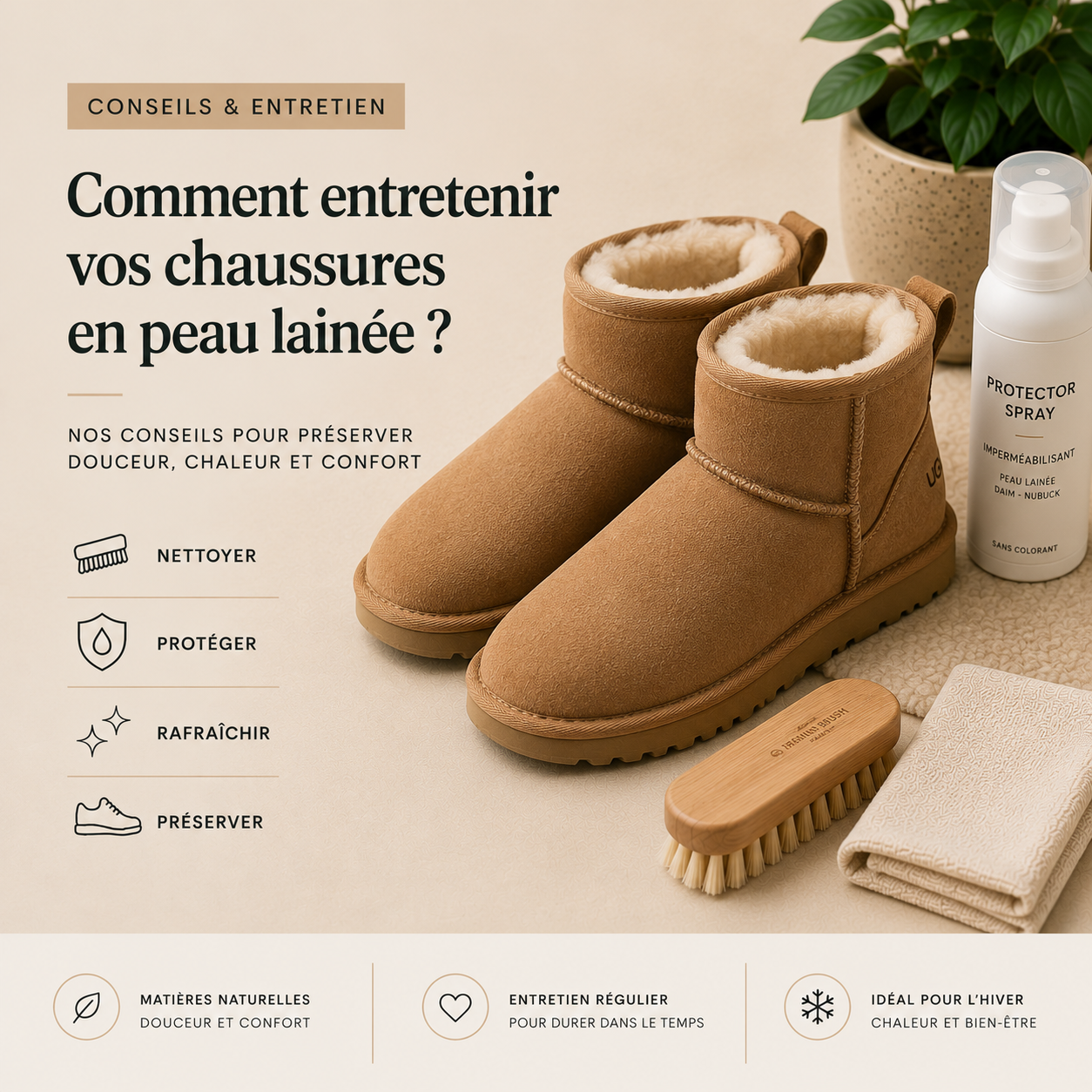Comment entretenir des chaussures en peau lainée ?
