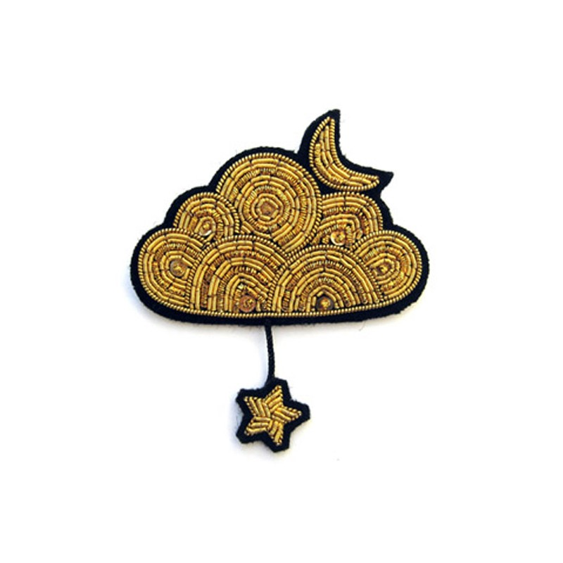 Broche - Nuage or et Étoile