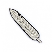 Broche - Petite plume argenté