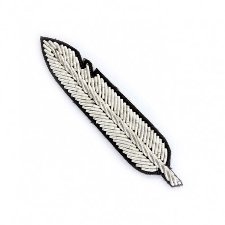 Broche - Petite plume argenté