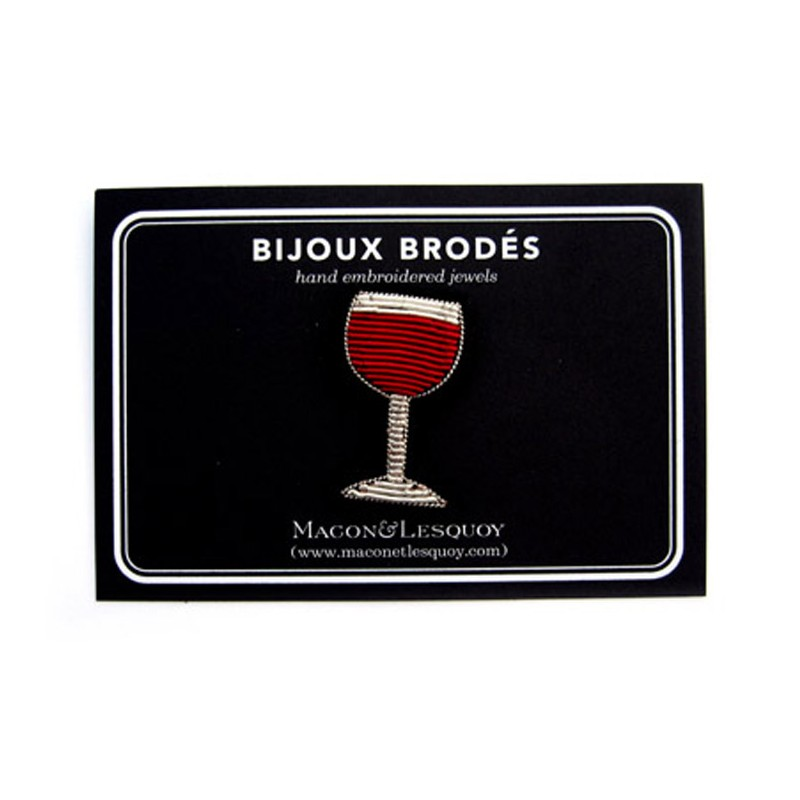 BROCHE - VERRE VIN ROUGE