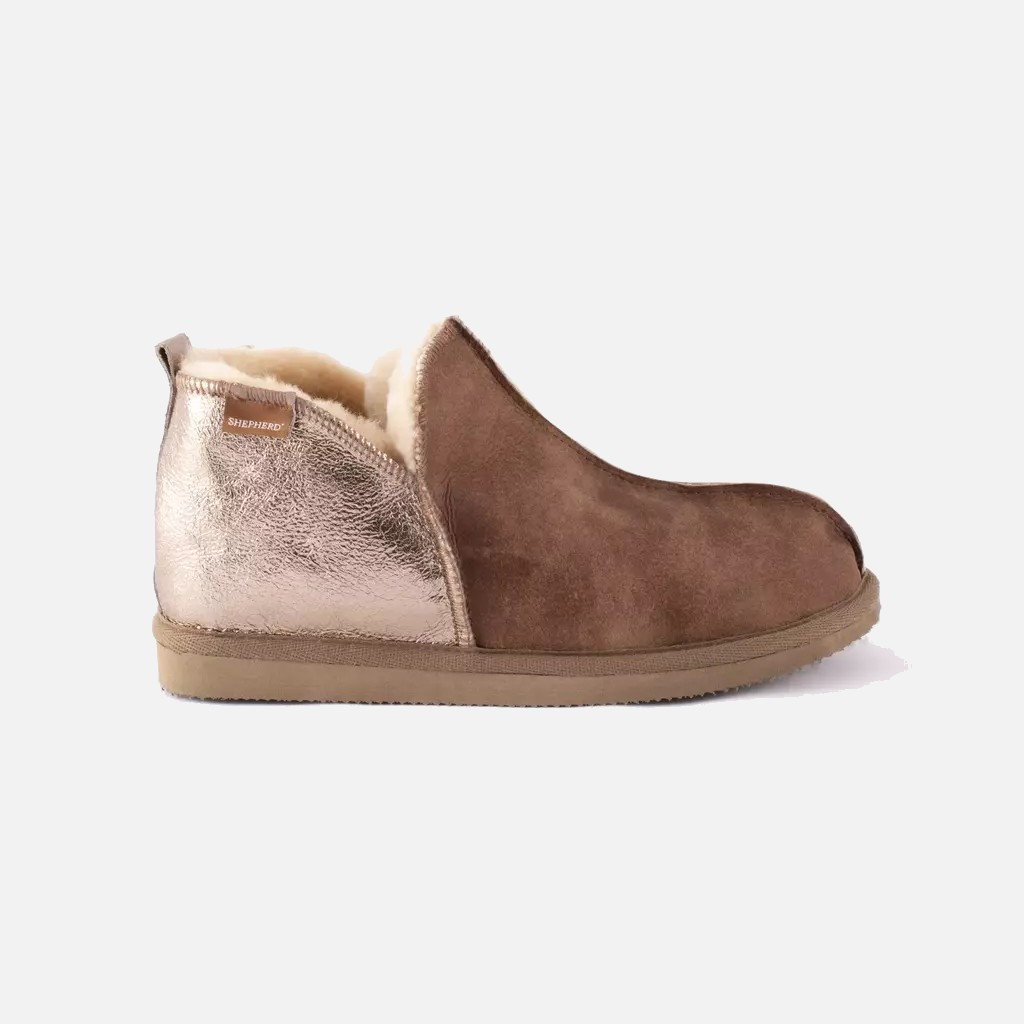 Annie slippers Antique cognac/gold