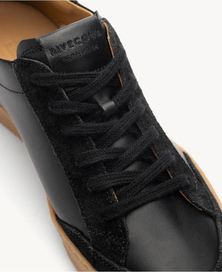 Baskets n°14 - Cuir/Veau velours - Noir