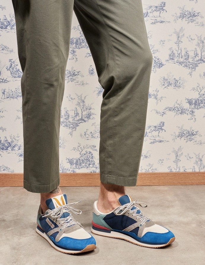 André - Suède bleu écru gris