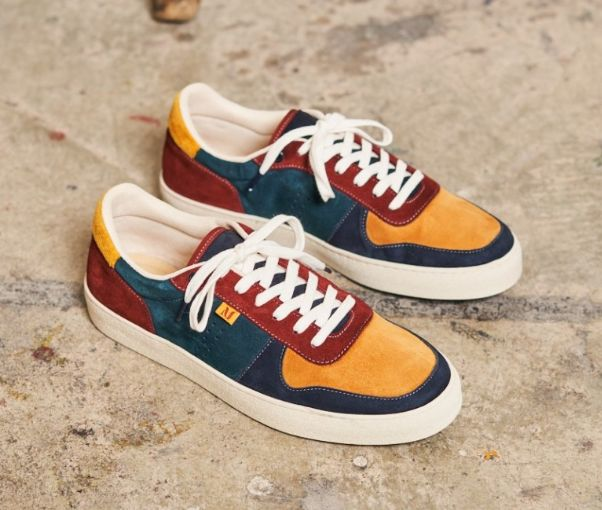 Arthur - Suede bordeaux bleu et vert