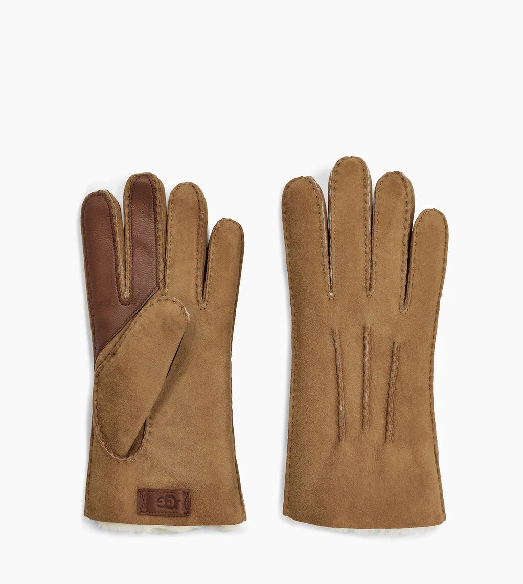 CONTRAST SHEEPSKIN TECH GLV CHESTNUT