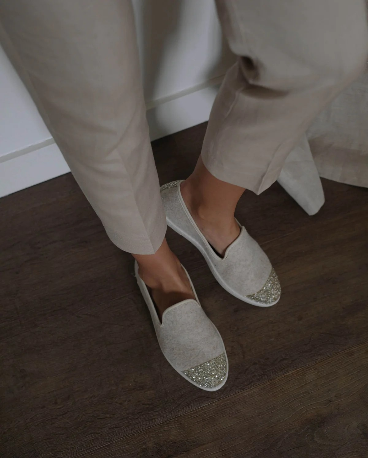 SLIPPER AW BEIGE PAILLETTES