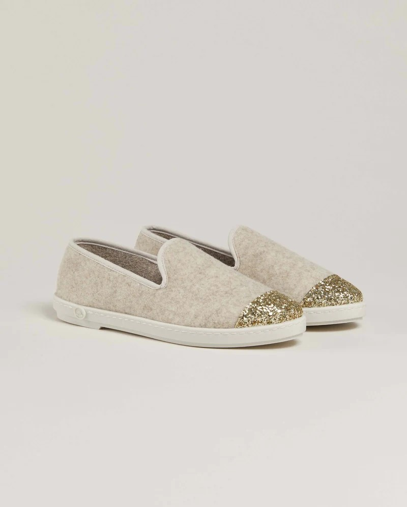 SLIPPER AW BEIGE PAILLETTES