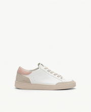 Baskets n°14 - Cuir/Veau velours - Blanc/Blush