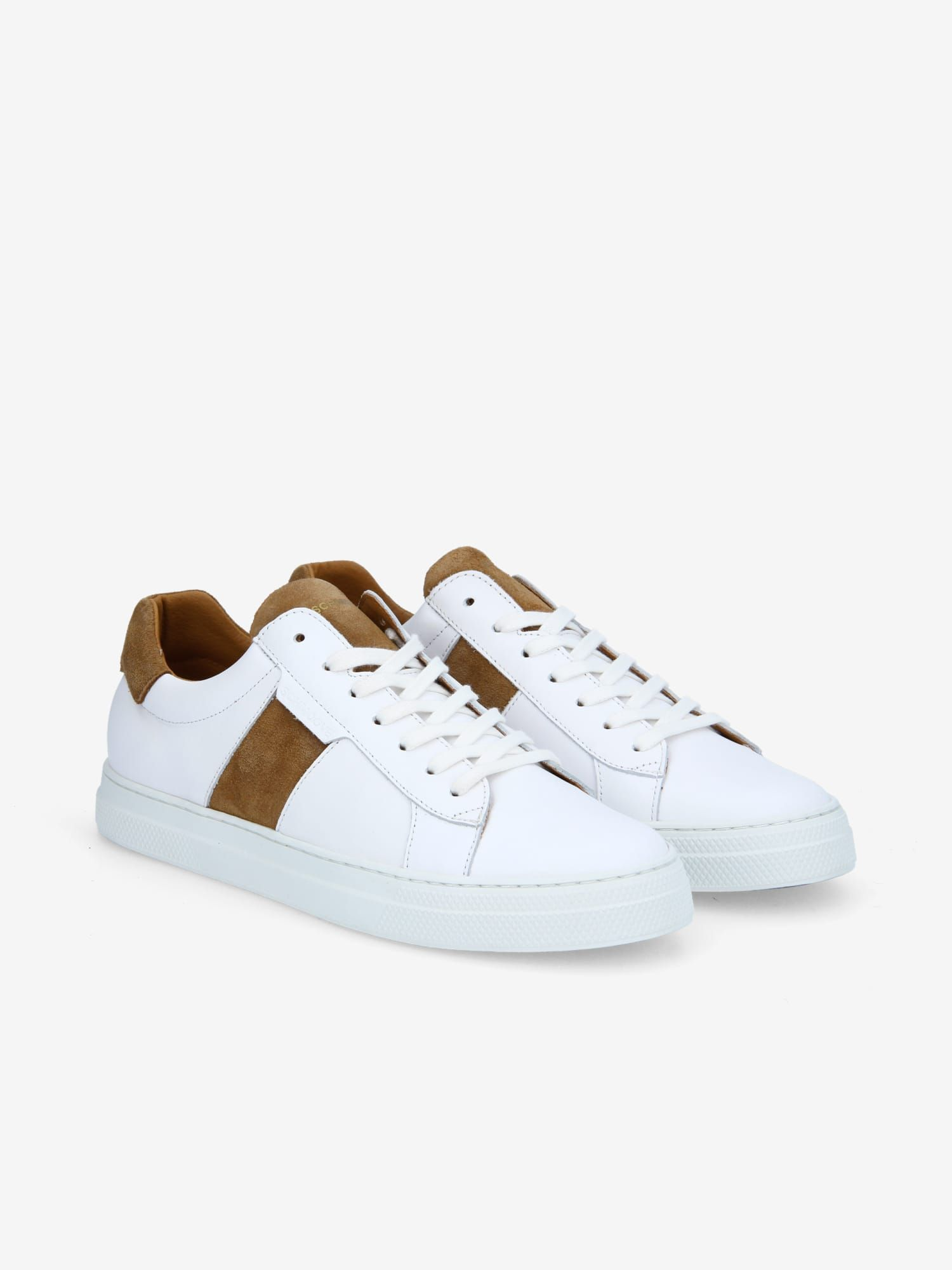 SPARK GANG M NAPPA/SUEDE WHITE/COGNAC SOLE WHITE
