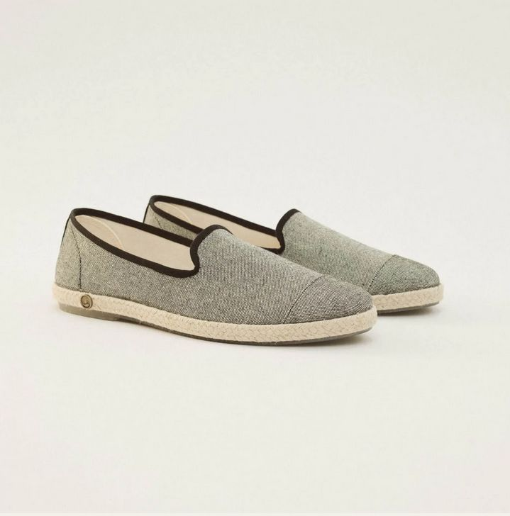 ESPADRILLE R. Coton Chiné Noir