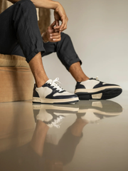 MALONE NAVY LEATHER OFF-WHITE