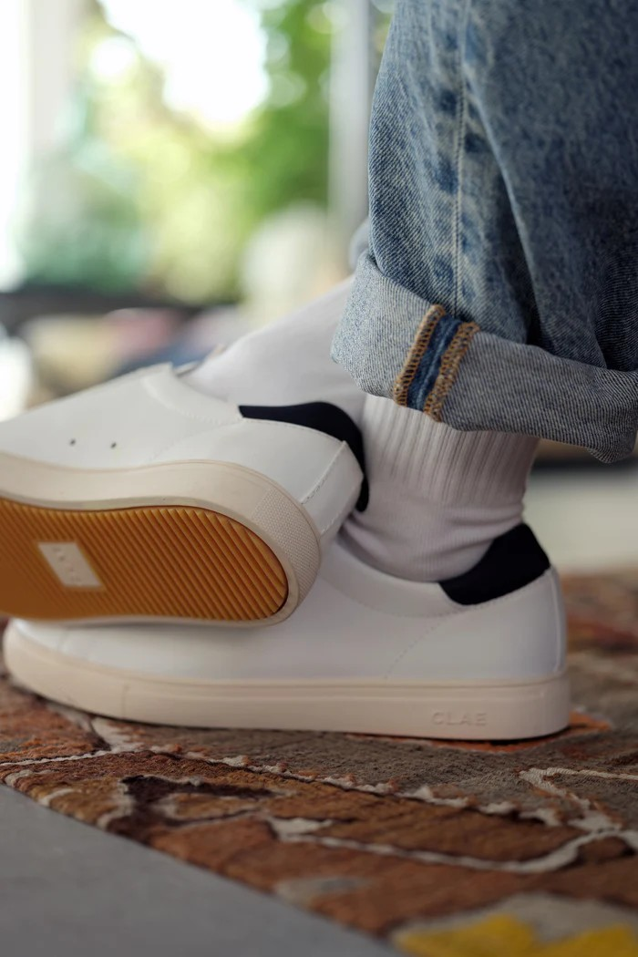 BRADLEY CALIFORNIA WHITE LEATHER NAVY