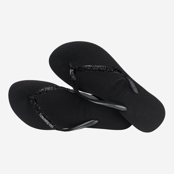 HAVAIANAS SLIM GLITTER II BLACK/DARK GREY