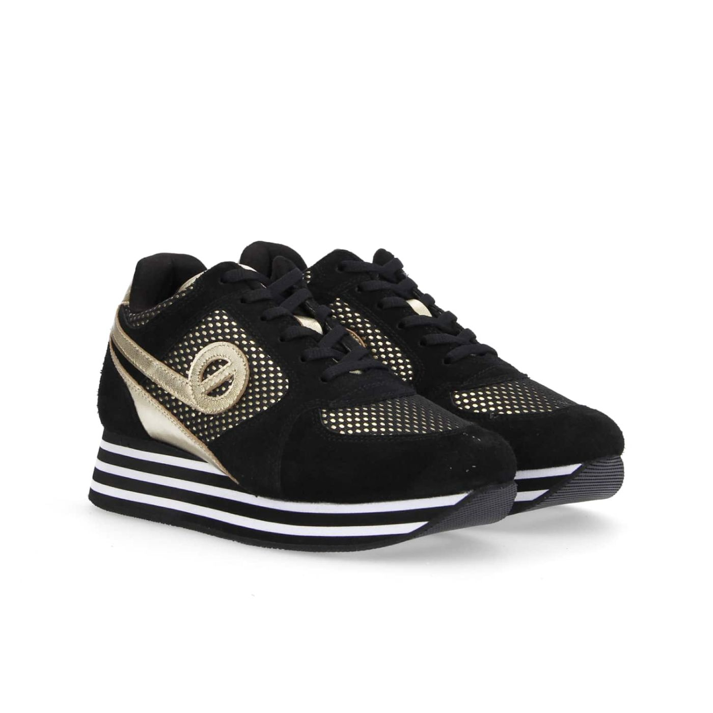 PARKO JOGGER W SUEDE/M.REFLET BLACK/BLACK-GOLD