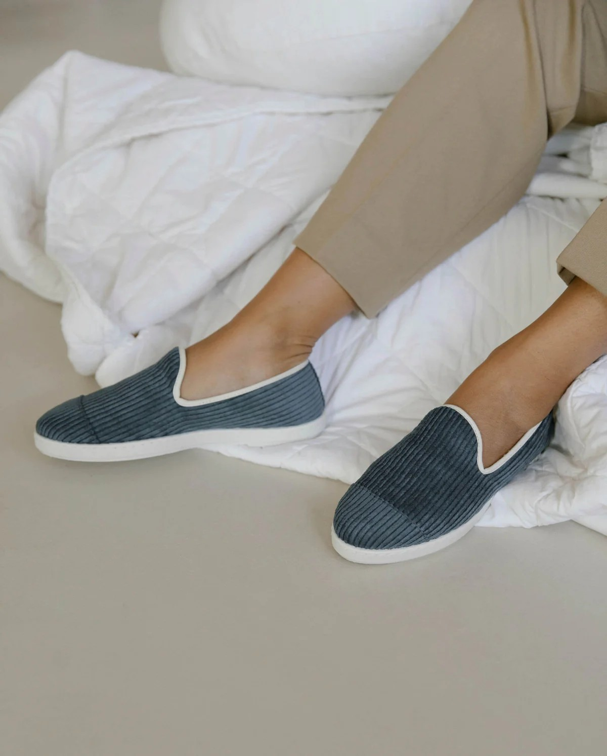 SLIPPER VELOURS MARINE