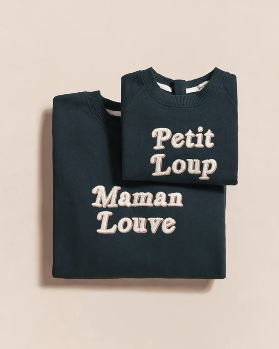 Le sweat "Maman louve" en coton bio - charbon