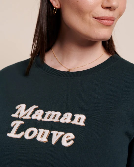 Le sweat "Maman louve" en coton bio - charbon
