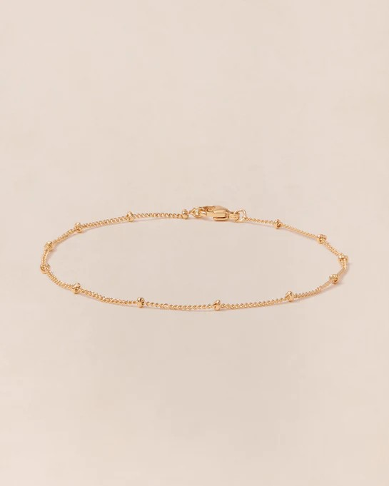 Le bracelet chaîne boules 18cm doré à l'or fin 24 carats
