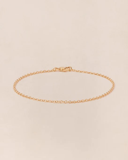 Le bracelet chaîne simple 18cm doré à l'or fin 24 carats