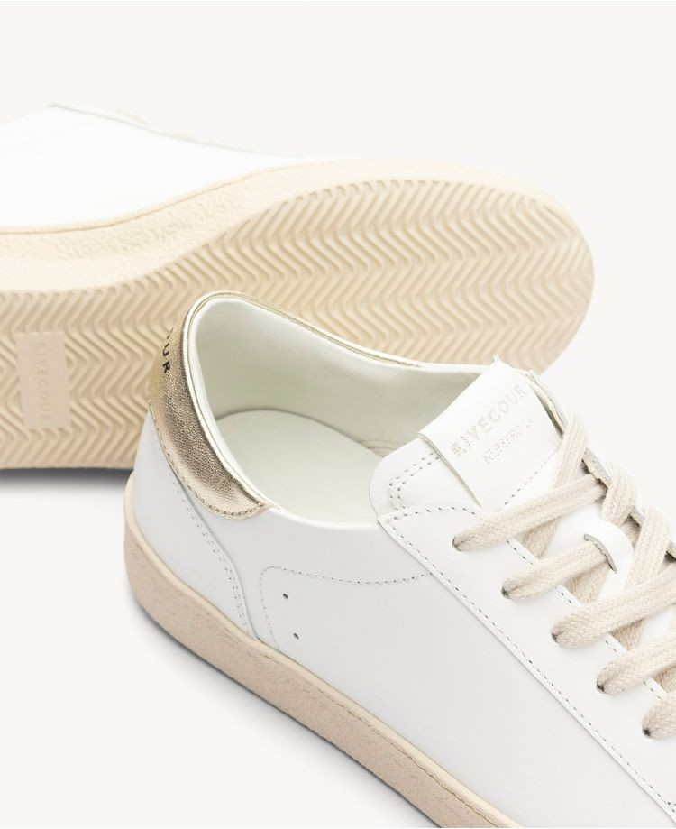 Baskets n°14 - Cuir - Blanc/Gold
