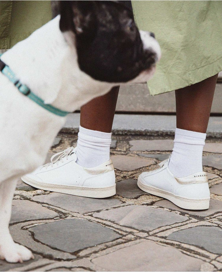 Baskets n°14 - Cuir - Blanc/Gold