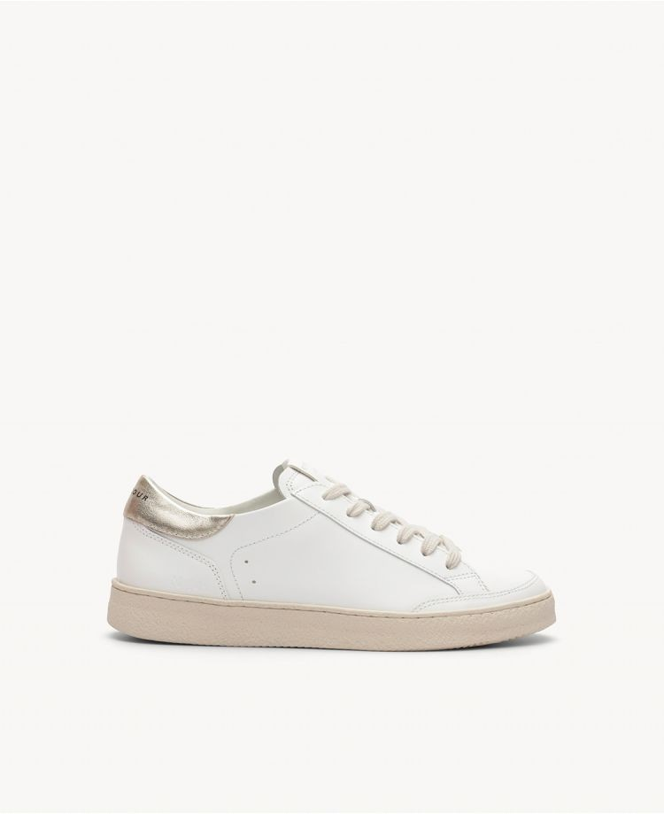 Baskets n°14 - Cuir - Blanc/Gold