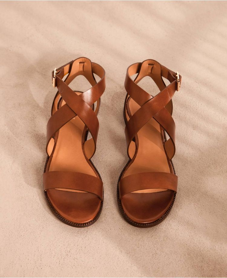 Sandales n°202 - Cuir - Cognac