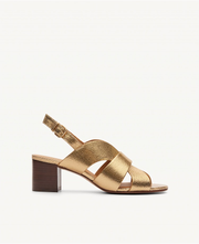 Sandales n°551 - Cuir craquelé - Gold