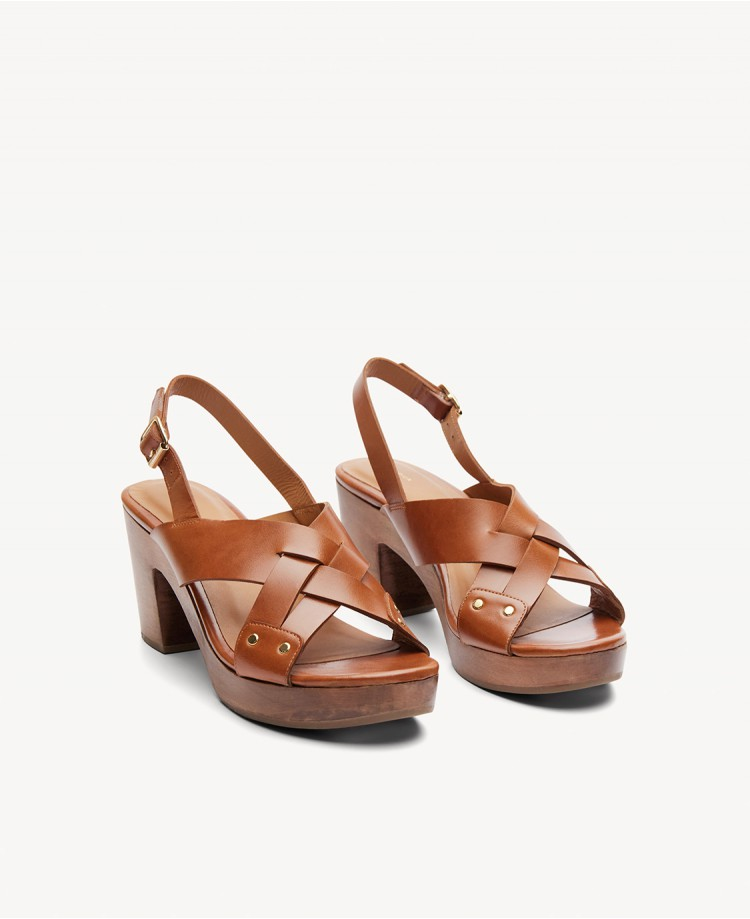 Sabots n°607 - Cuir - Cognac