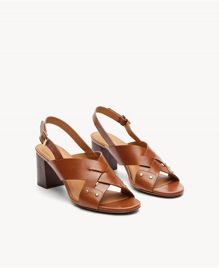 Sandales n°688 - Cuir - Cognac