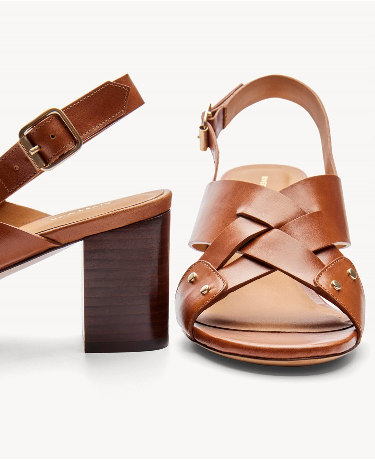 Sandales n°688 - Cuir - Cognac