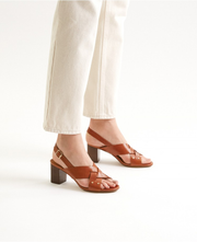 Sandales n°688 - Cuir - Cognac